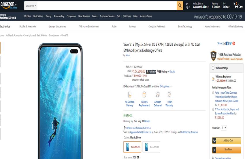 Vivo V19 Price in India, Specs