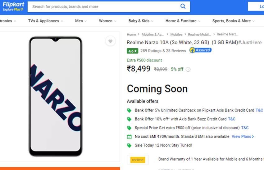 Realme Narzo 10A Flipkart Offers