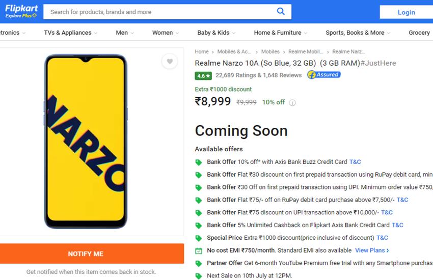  Realme Narzo 10A
