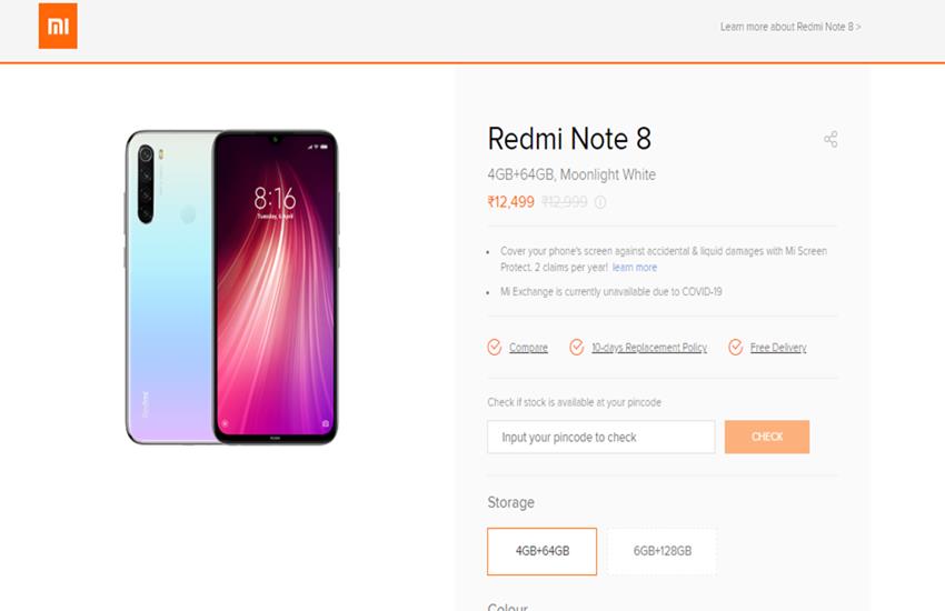 Redmi Note 8 Price