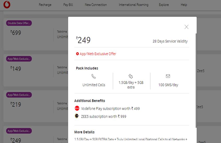 Vodafone Recharge Plan