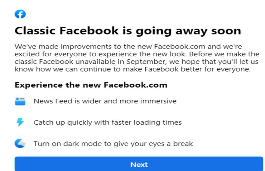 Facebook Classic Look