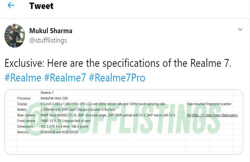 Realme 7 specifications