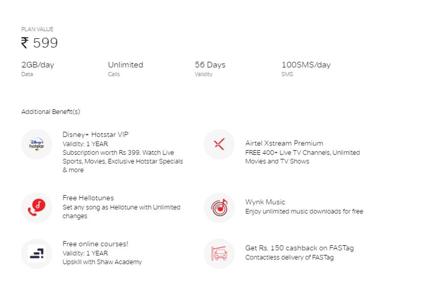 Airtel 599 Plan