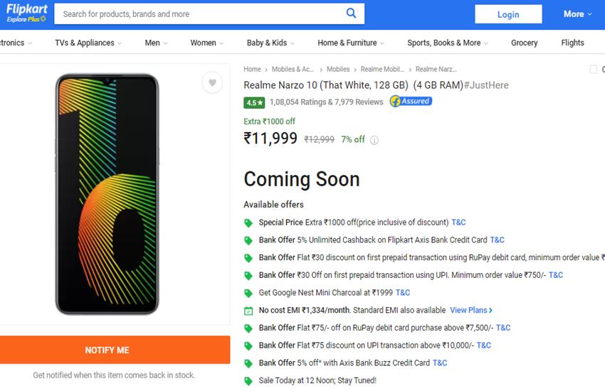 Realme Narzo 10