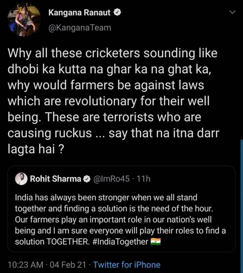 Kangana Ranaut deleted tweet
