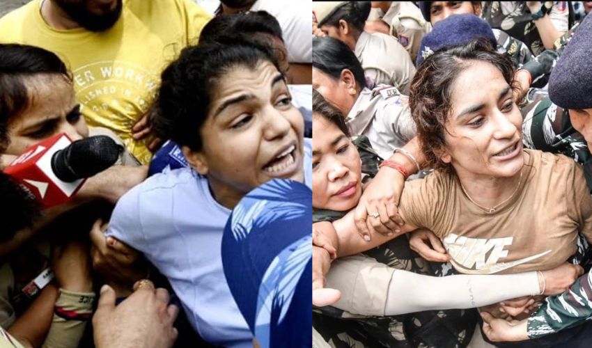 Wrestlers Protest 6 Sakshi Malik Vinesh Phogat and Bajrang Punia in custody see what happened at Jantar Mantar in pictures-हिरासत में साक्षी मलिक, विनेश फोगाट और बजरंग पुनिया, तस्वीरों में देखिए जंतर-मंतर ...