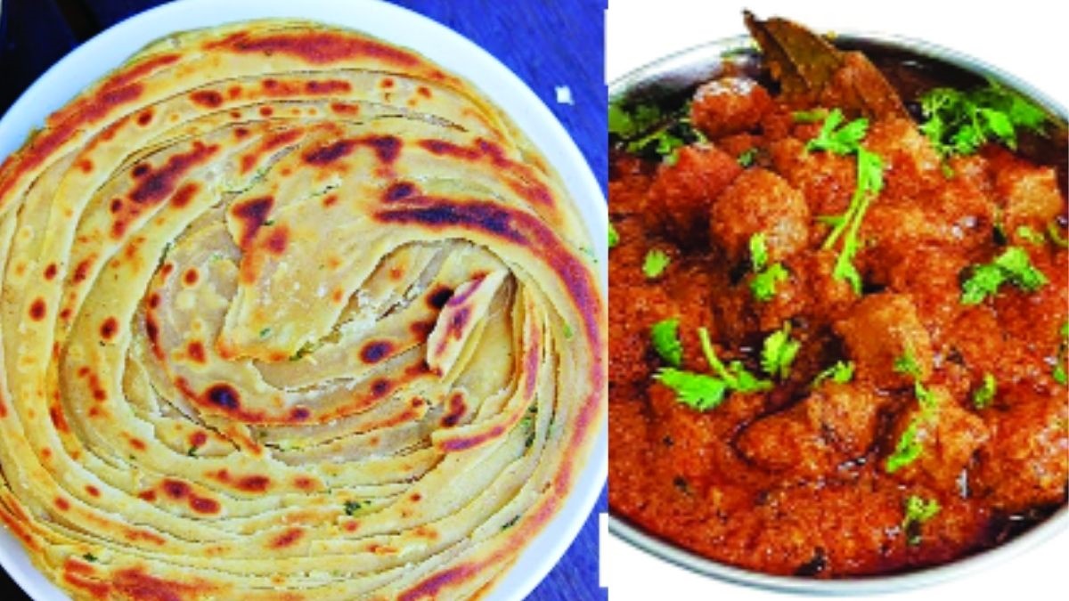 Recipes of delicious Garlic Chilli Parantha and Soybean with Curd