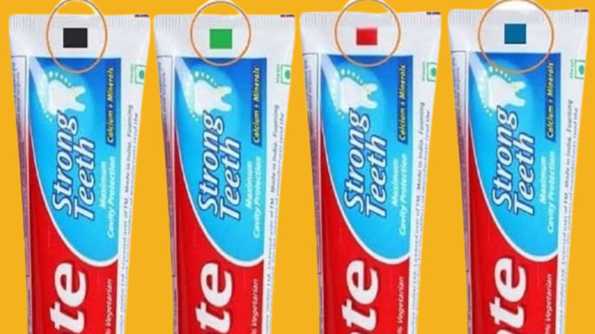 What Is A Toothpaste Colour Code do colorful mark Reveals Its Ingredients Toothpaste ट्यूब पर