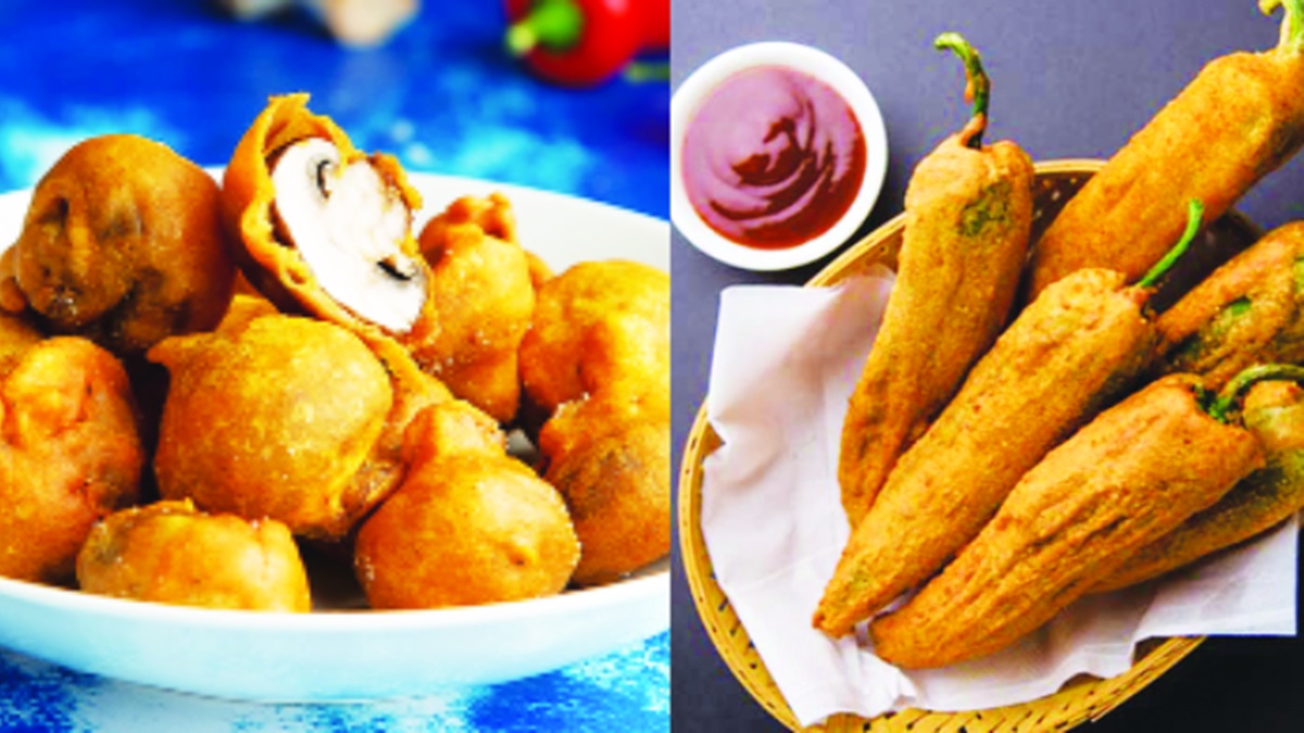 Recipes of delicious Stuffed Mushroom Dumplings and Green Chilli