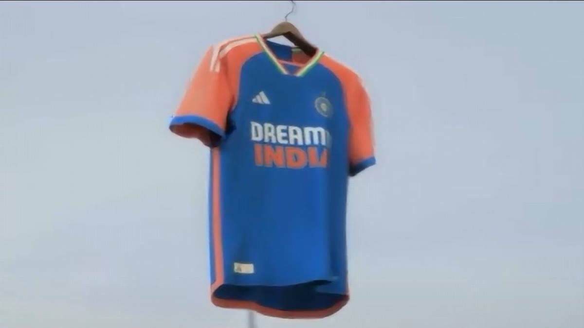 Indian Team T20 World Cup 2024 Jersey Launch Bhagwa Sleeve Trianga
