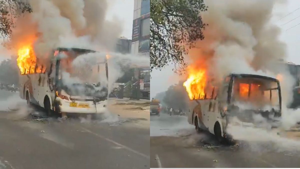 Ghaziabad School Bus Fire: बीच सड़क पर जल उठी बच्चों से भरी स्कूल बस, भाग गया ड्राइवर, चीख सुन मदद को दौड़े लोग